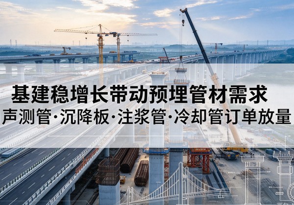 乌达基建稳增长带动预埋监测管材需求，声测管、沉降板、注浆管订单持续放量