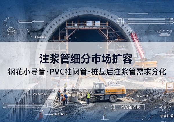 乌达注浆管细分市场扩容，隧道钢花小导管、PVC 袖阀管、桩基后注浆管需求分化